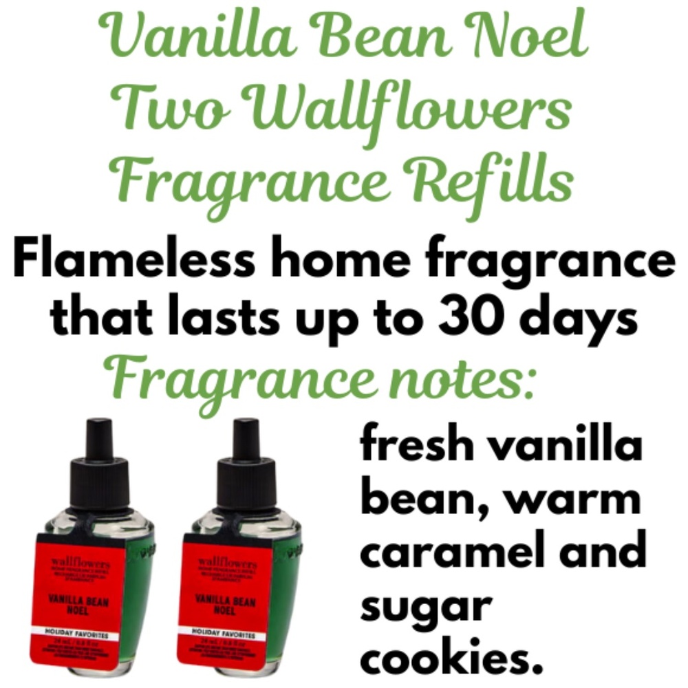 Two Vanilla Bean Noel Wallflower Fragrance Refills - New With Tags